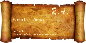 Rafaisz Anna névjegykártya
