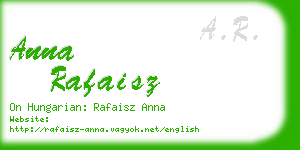 anna rafaisz business card